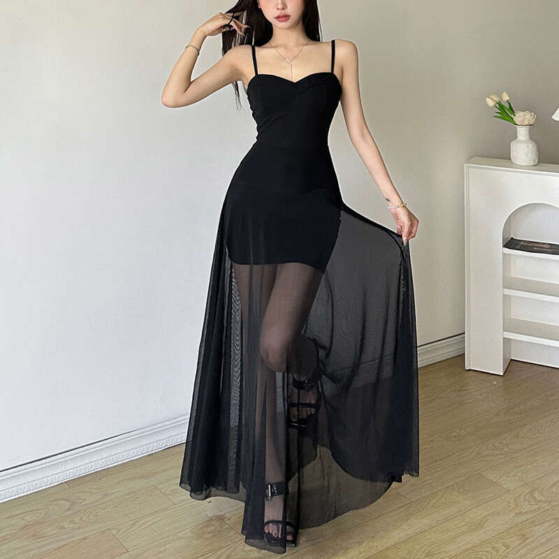 2024 Summer New Women's Solid Color Slim High Waist Fashion Off-Shoulder Tube Dress 0b7