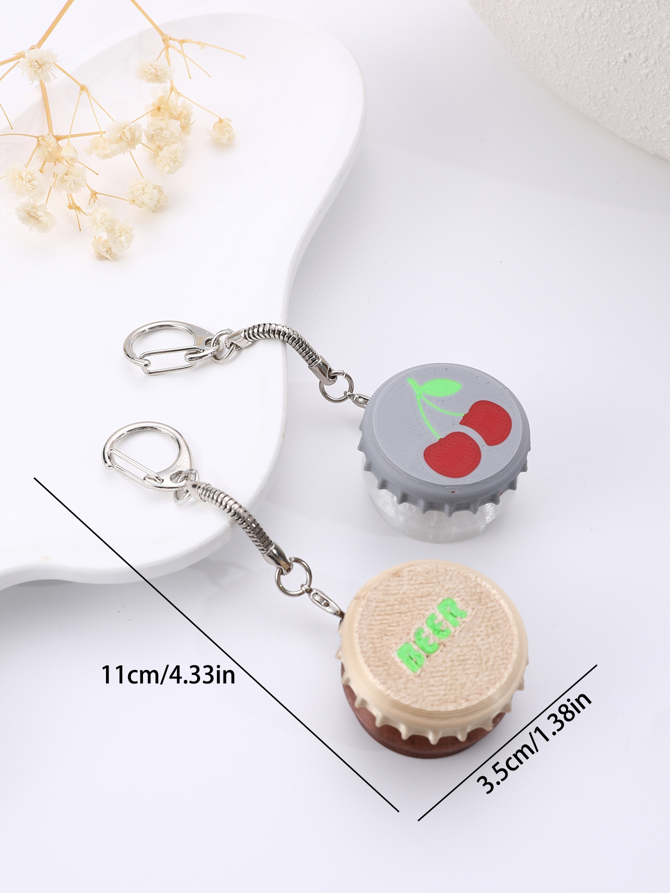 3D printed wine bottle cap keychain - adult stress relief toy, with a portable anxiety relief gadget featuring a clickable keyboard design