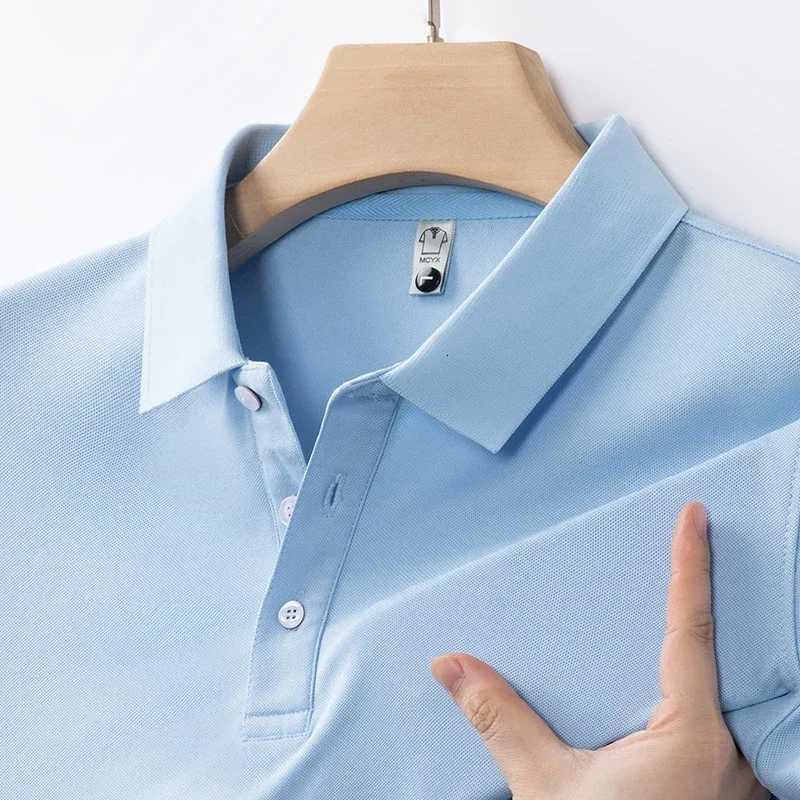 New Mens Business Casual Short Sleeved Solid Color Polo Shirt Fashionable and Comfortable Summer Versatile Top XJ250725