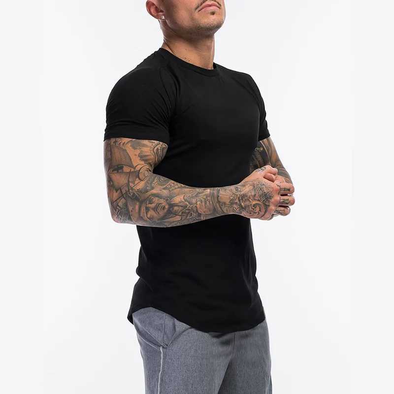 Plain Clothing Fashion T Shirt Men Cotton Breathable Fitness Mens Short Sleeve T-shirt Gym Tshirt Summer Tight Tee Shirt Homme Y250724