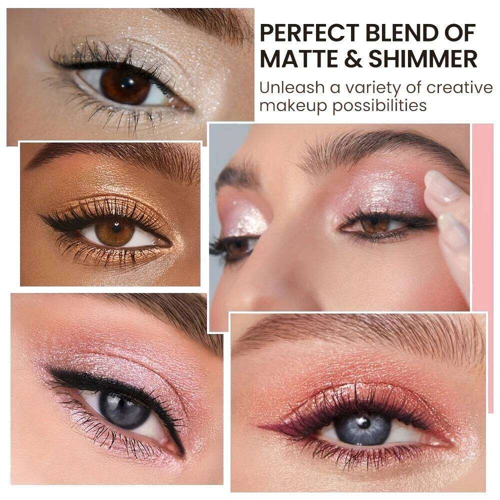 12-Color Eyeshadow Blush Palette Matte/Shimmer, Eye & Face Use, Contour, Highlight, Vegan, Certified, Unisex, Skin-Safe X250723 X250