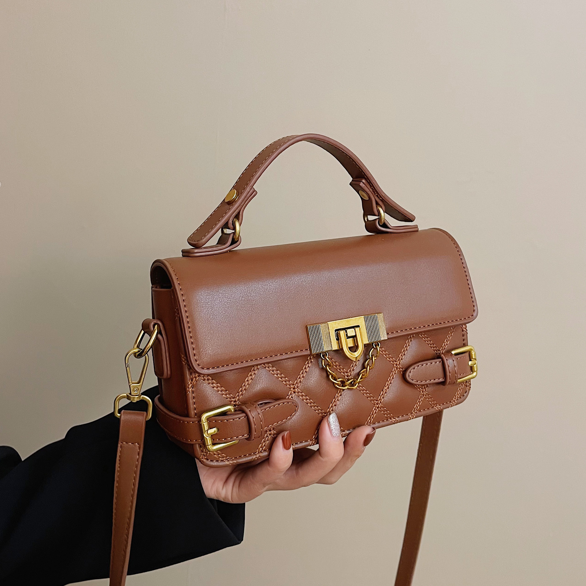 Luxury Brand Designer Bag Quilted Small Square Bag Trendy Handbag European And American Retro Versatile Box Bag For Women High-End Versatile Crossbody