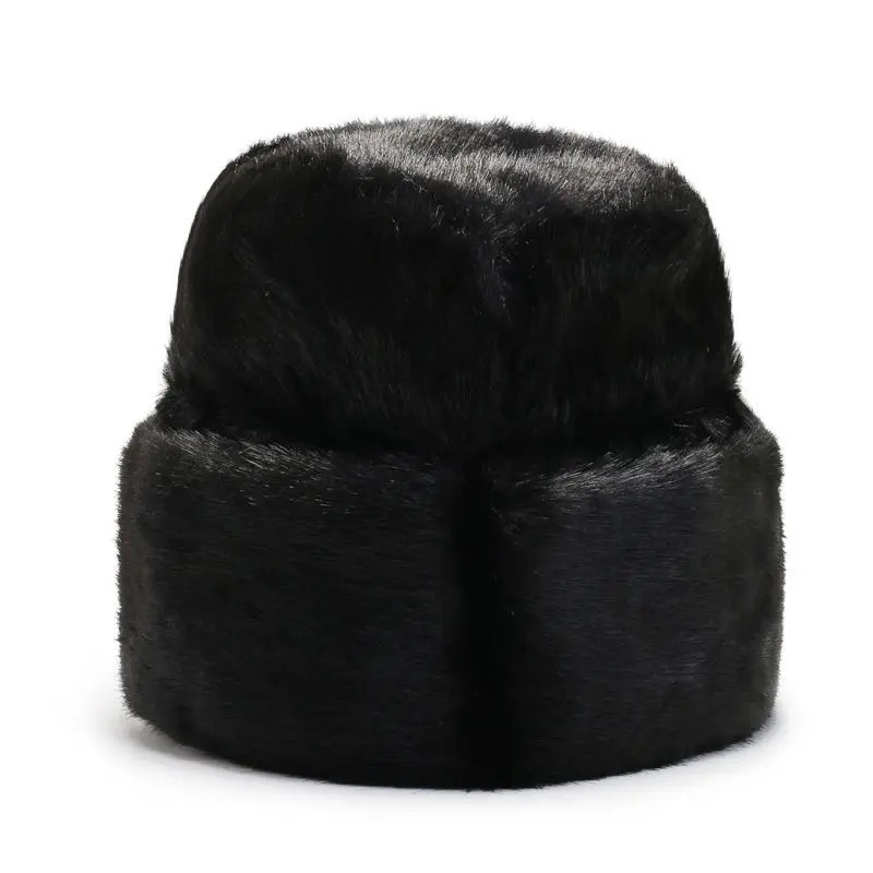 Winter Mink Hair Mens Hat Thick Cold Warm Hat Middle-aged and Elderly Flat Hat Elderly Hat Landlord Presidential Hat 250724