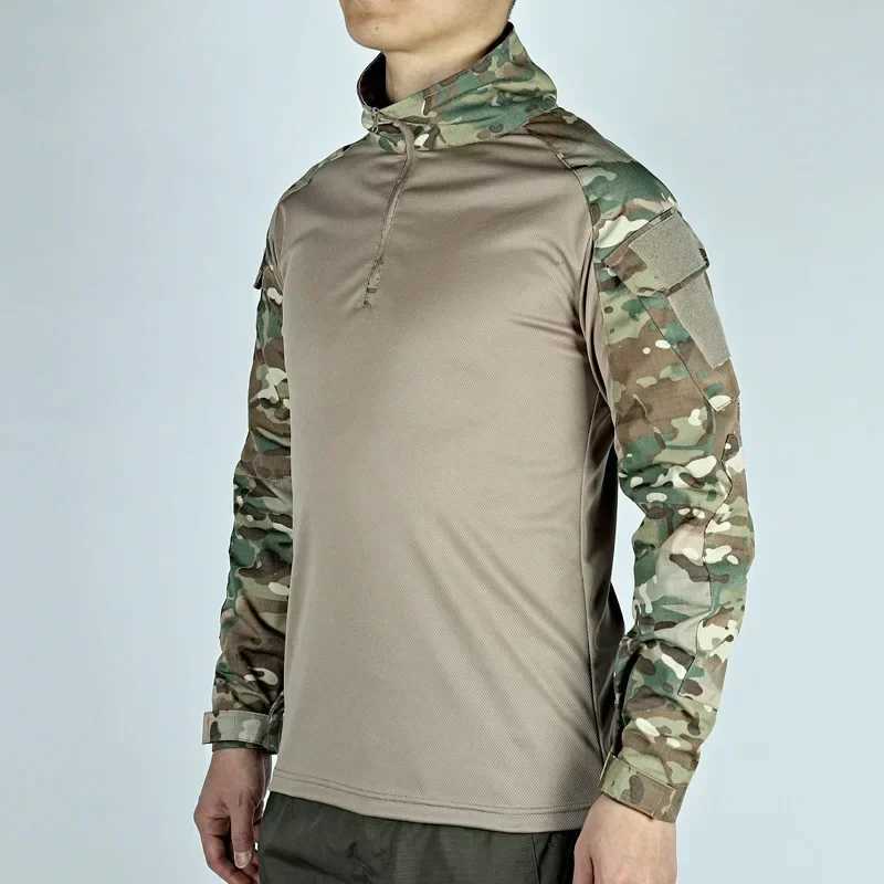 Outdoor G3 Tactical Hiking T-Shirts Combat Shirts CP Camo Long Sleeve Hunting Shirt Cotton Sport Men Clothes Windproof Y250724