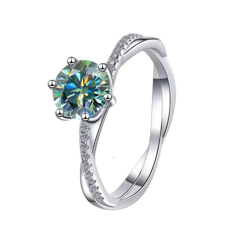 S925 Sterling Silver Ring Colorful Vine love Interwoven Womens Wedding Ring Fashionable Moissanite Ring for Women
