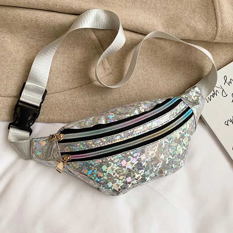 Gradient Color Fanny Pack Laser Holography Crossbody Waist Bag Pack Belt Bag Travel Walking Running Hiking Cycling Sport Workout Y250724