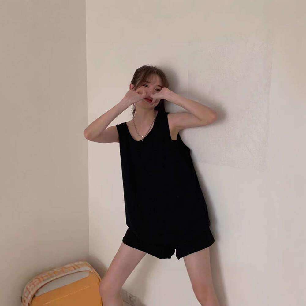 SXZY Loose Casual Sports Vest for Women, Camisole Design, Unique Mid-Length Sleeveless T-Shirt, Versatile Summer Top