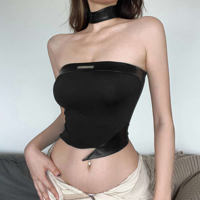 2022 Autumn New Women's Solid Color Sexy Street Fashion Tube Top Vest d4f