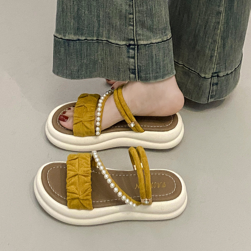 Ddmysports Stepping On Clouds Soft Leather For Women Summer New Versatile Slip On Dress Shoes Two Way Wear Sandals Outdoor Shoes