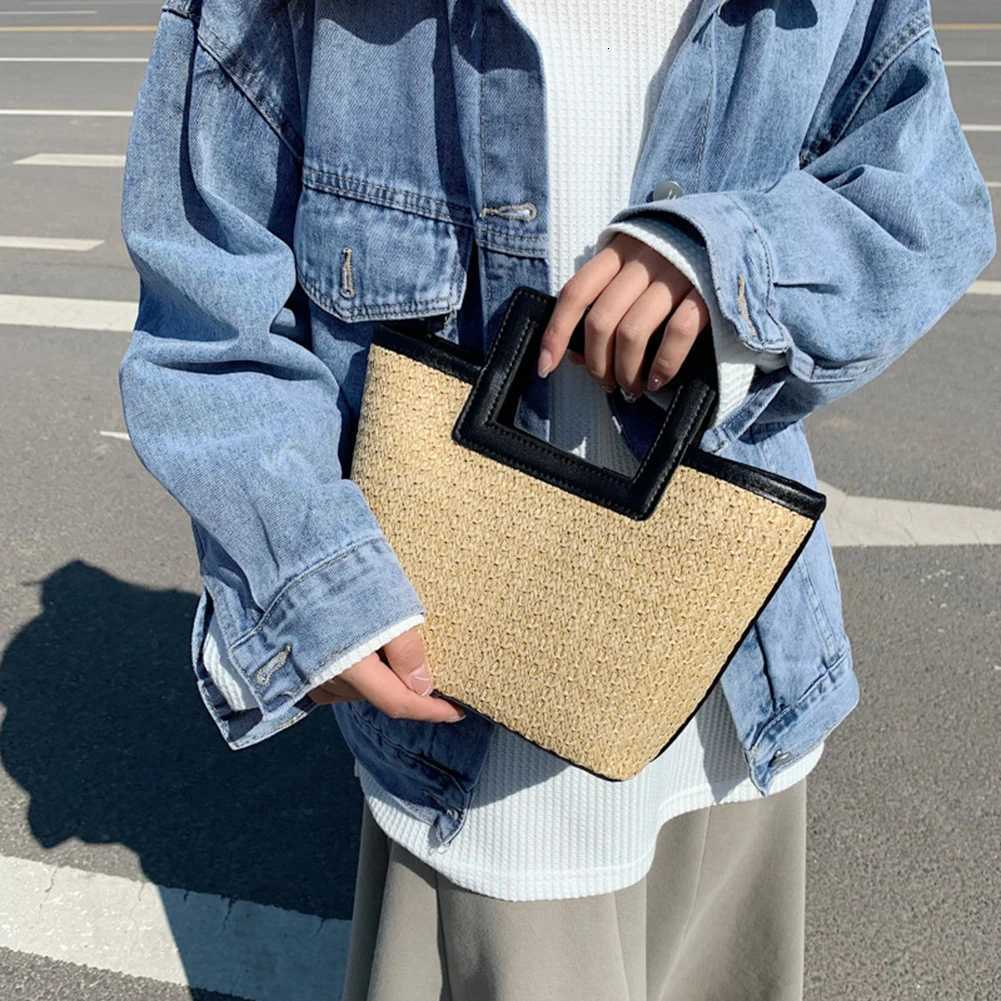 100% Genuine Leather Handbag PU Leather Simple Str Bag Large Capacity Versatile Weaving Bag Fem Leisure Bag Y250725