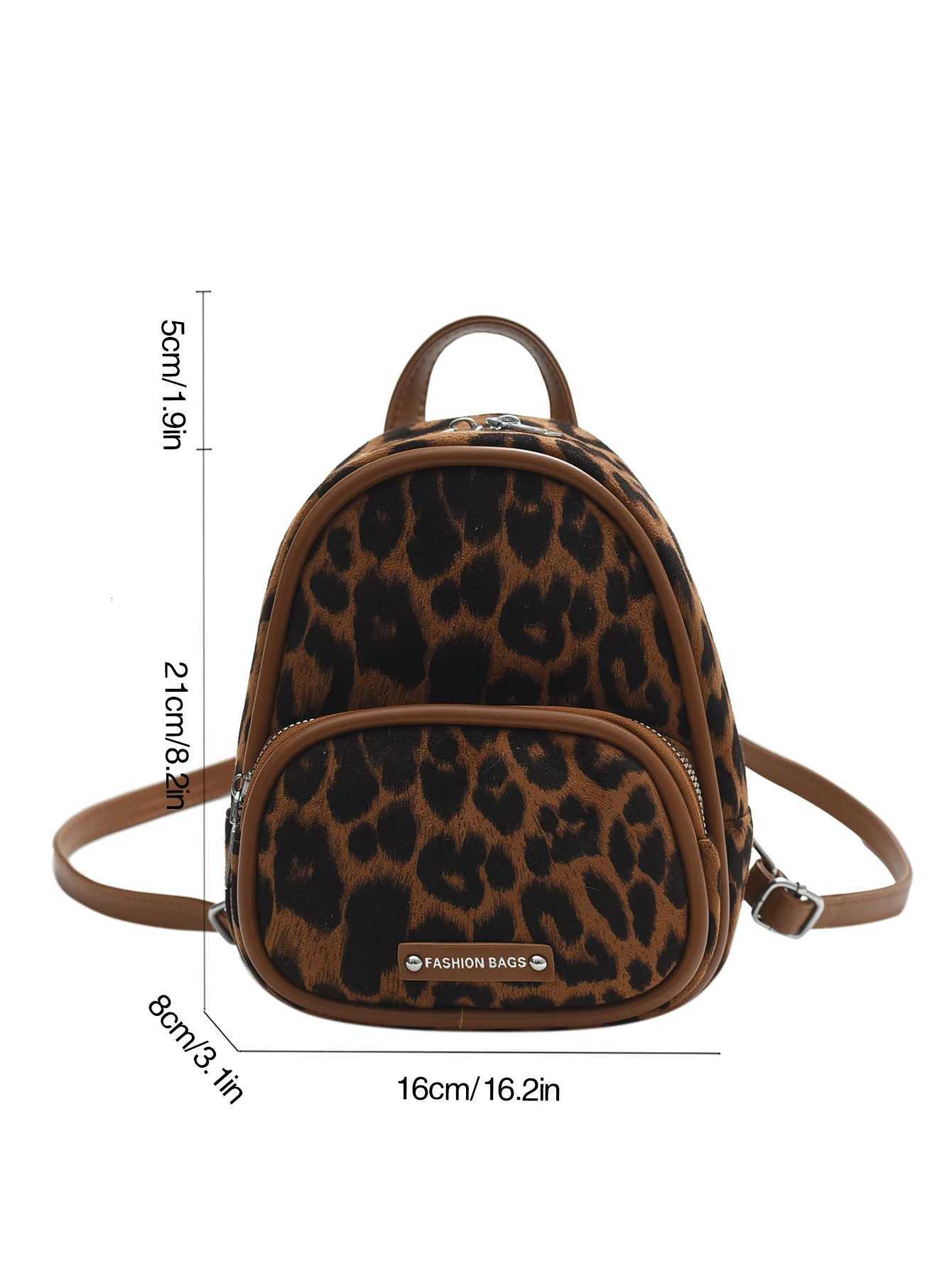 2025 New Autumn and Winter Shoulder Bag Leopard Print Mens Backpack Versatile Mini Travel Printed Backpack Y250724