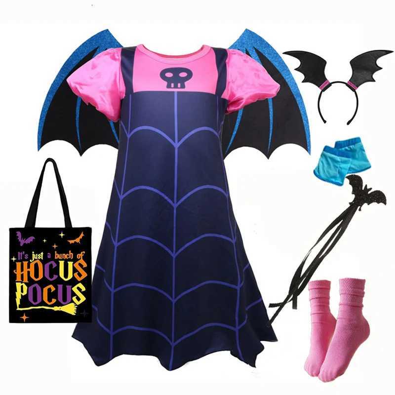 NEW Vampire Dress with Wings for Little Girls Vampirna Anime Role Playing Costume Toddler Halloween Bat Disguise Cute Purim Robe Z250725