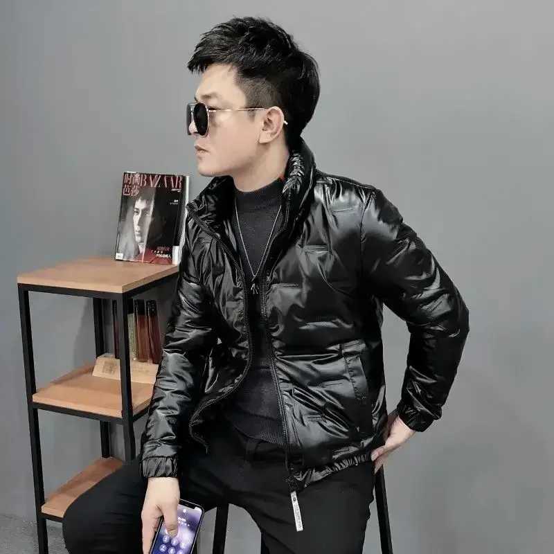 Parkas Lightweight Puffer Down Jackets for Men Slim Fit Padding Short Mens Padded Coat Glossy Fashion 2024 Korean Luxury Clothing X250725