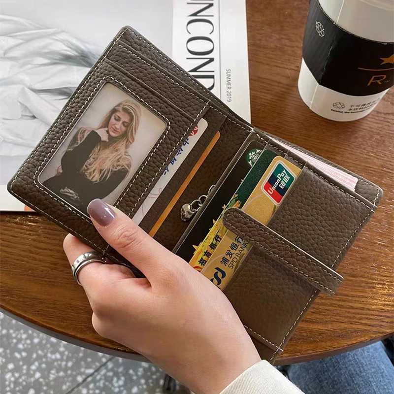 Custom Letters Genuine Leather Wallet Woman Card Holder Folding FAshion Card Wallet Casual Business Coin Purse Z250725