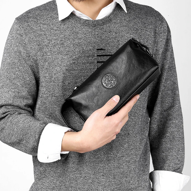 High Quality Cowhide Mens Handbag Wallet Card Bag For Men Sacoche Homme Bolso Hombre Necessaire Clutch Wallet For Men 250723