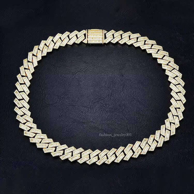 12mm Silica Sier Hip Hop Vvs Long Baguette Cuban Chain