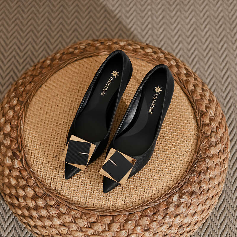 2025 Spring Summer Fashion Versatile Genuine Leather Women's High Heels Thin Heel High-end Sexy Single Shoes for Women