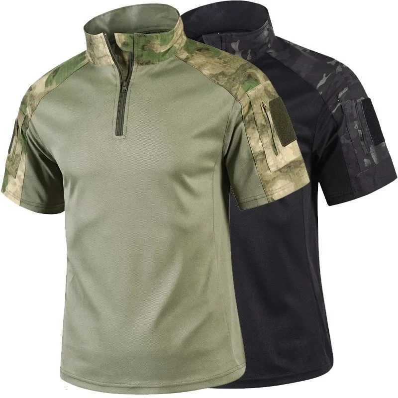 Men camouflage uniform Tactical Shirt Short Sleeve Quick Dry Combat T-Shirt Military Army T Shirt Outdoor Hunting Hiking Shirts Y250724