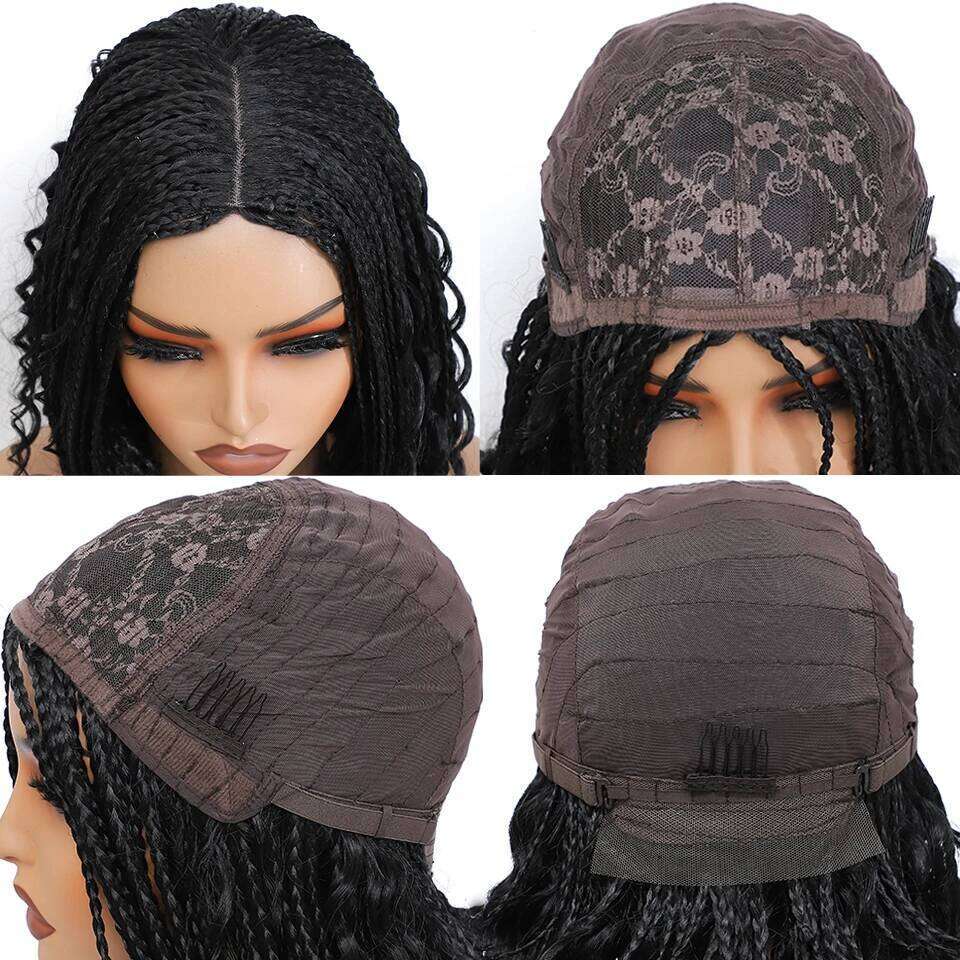 New Style Human Hair Bob Braided For Women 12Inches Synthetic Box Braids Crochet Hair Wigs On Sale Clearance Short Black Wig