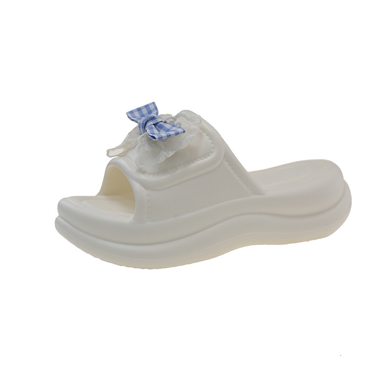 Ddmysports New Fashion Fairy Style Bow Thick Sole Sandals For Women Ins Trend Summer Student Outdoor Slip On Slides Outdoor Shoes