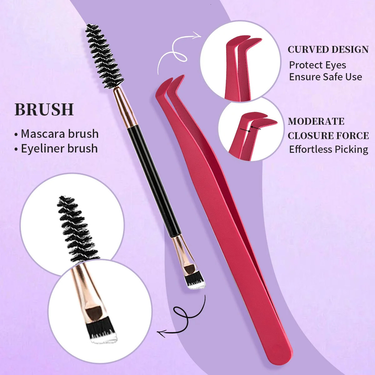 ISEEN DIY Eyelash Kit Cluster Mix Eyelashes Full Set Lashes with Lash Bond Seal and Tweezers Brush 250714