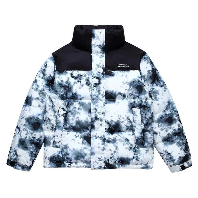 Mens Winter Down Jacket Short Warm Standing Collar White Duck Down Jacket Color Block Korean Version Fashionable Mens Clothing X250725