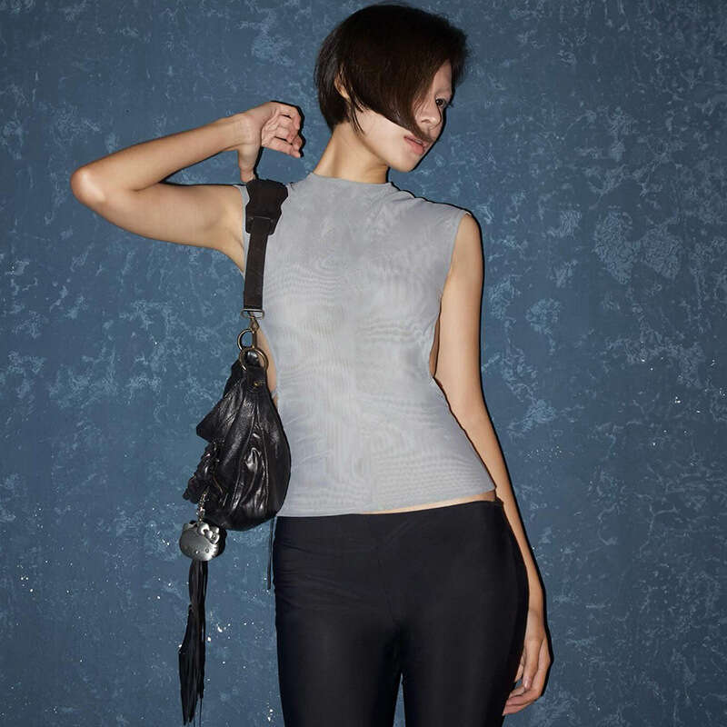 Qtp099 Women's Summer New Solid Color Round Neck Sleeveless Backless Sexy Tank Top B5