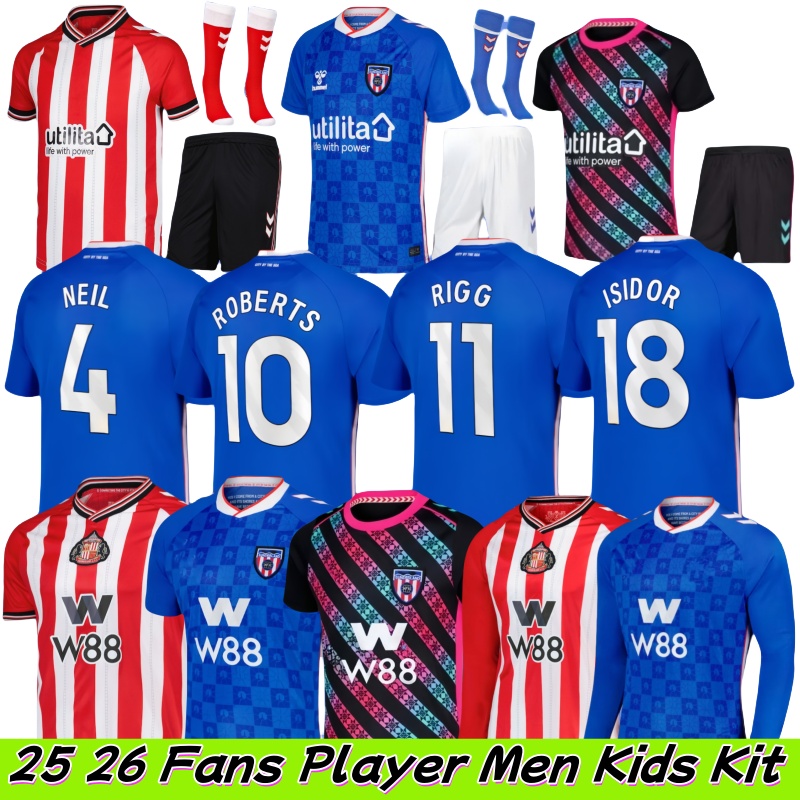 SUNDERLAND 25 26 Home Away Football Soccer Jerseys STEWART SIMMS ROBERTS AMAD CLARKE DAJAKU EMBLETON EVANS O'NIEN 2025 2026 Football Shirt PRITCHARD 2005 2006 yellow
