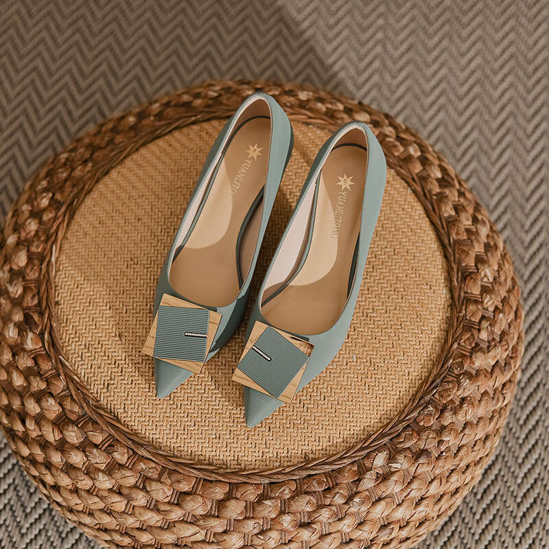 2025 Spring Summer Fashion Versatile Genuine Leather Women's High Heels Thin Heel High-end Sexy Single Shoes for Women