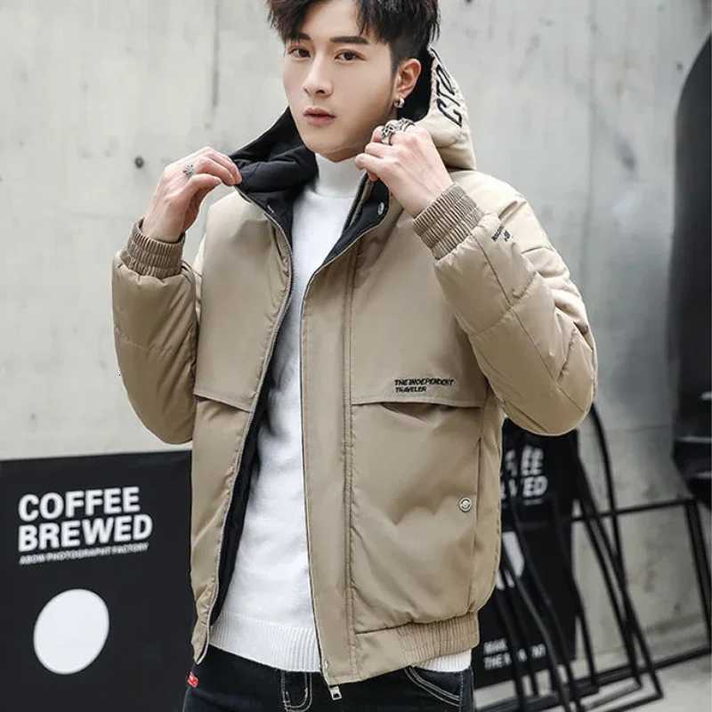 Male Padded Coats Hooded Parkas Casual Mens Down Jacket Short Padding Youthful Clothes New External Winter Quilted Fashion 2024 X2507251