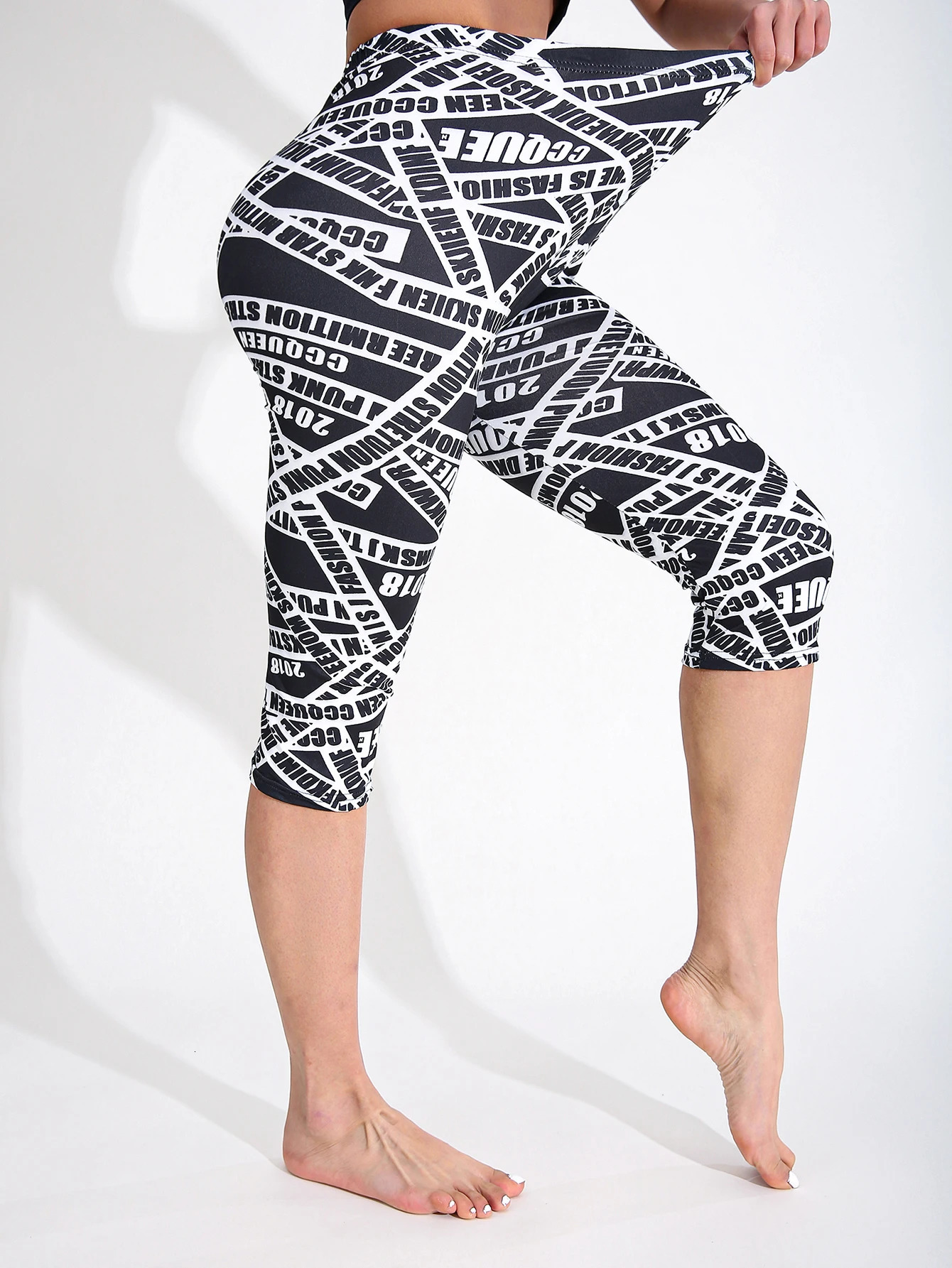 Summer Spring Fashion Casual Womens Seven point High Elasticity Legging Fitness Exercise Outerwear Slimming Yoga Pants 250725