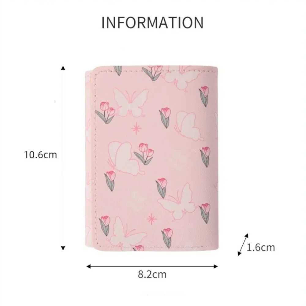 Cute Korean Style Wallet Women Sweet Pink Color Floral Bow Purse Card Wallet for Portable Travel CAsh Coin Photocard Bag Z250725