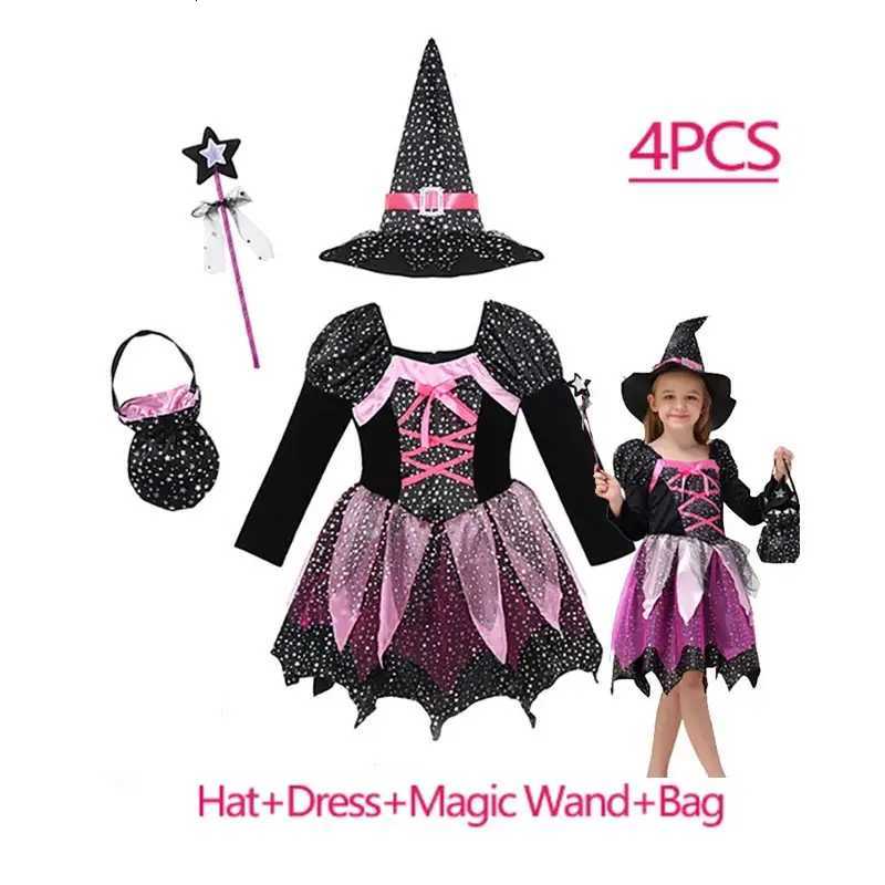 Girls Halloween Witch Costume Children Cosplay Vampire Bat Red Riding Hood Dresses Kids Dress Up Clothes With Hat Carnival Par Z250725