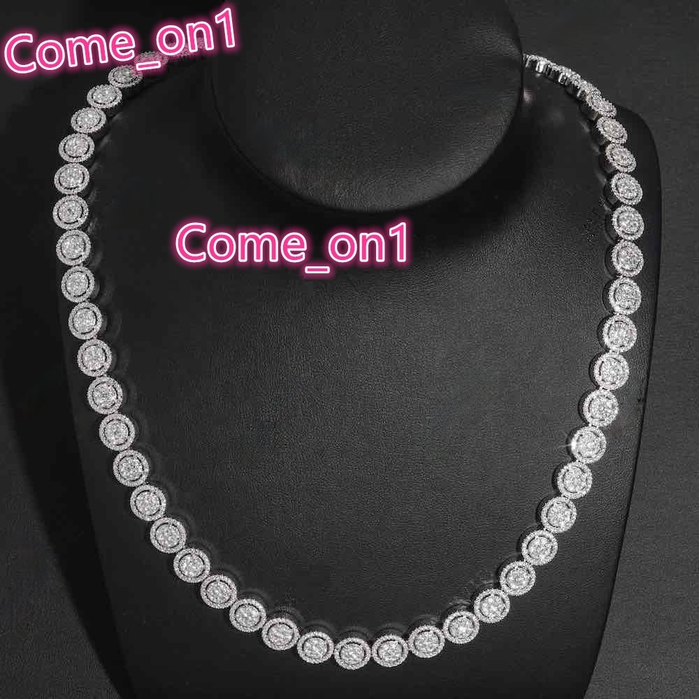 GRA Hip Hop Iced Out Bling 925 Sterling Silver Pass Diamond Tester 10MM VVS Moissanite Round Shape Tennis Chain for Men