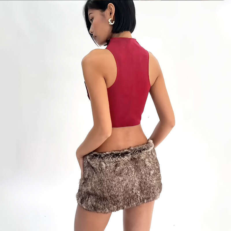 2025 Spring New Women's Solid Color Slim Street Fashion V-Neck Sleeveless Embroidered Vest 81c
