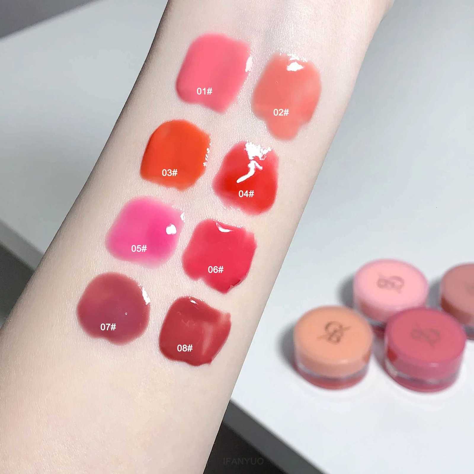 Lip Gloss with Canned Jam Long Lasting Moisturizing Jelly Lip Glaze Mirror Gloss Berry Pigment Liquid Lipstick Thick Lips MakeupXJ250724
