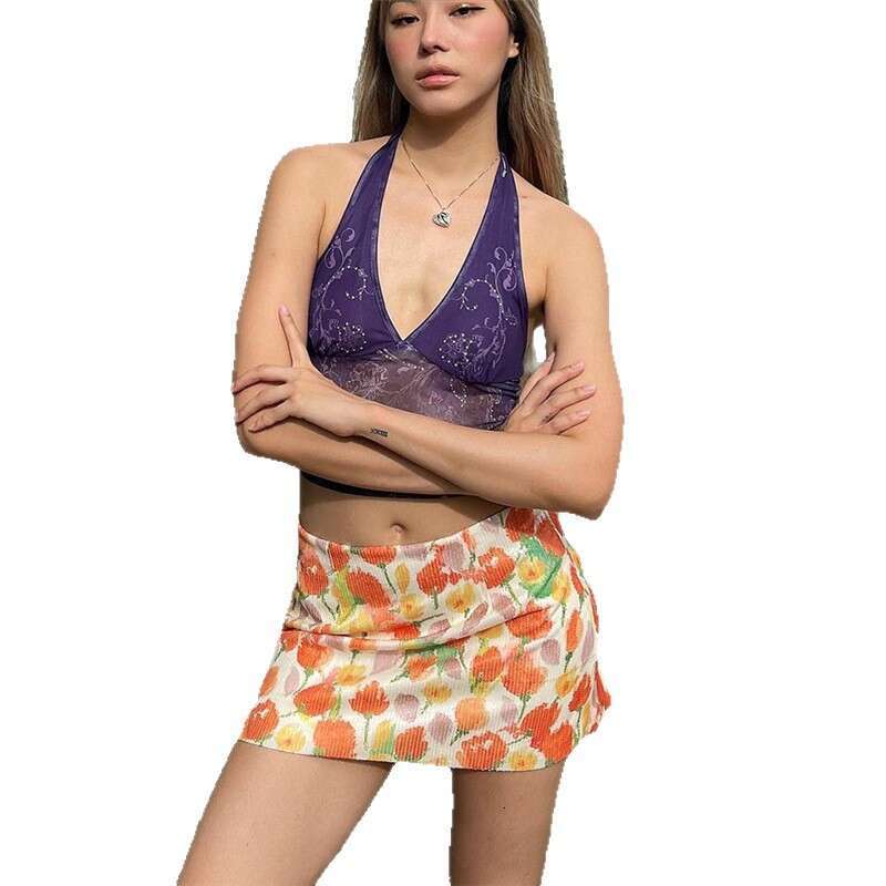 2025 Summer New Street Fashion Digital Print High Waist Bodycon Skirt for Women 8aa