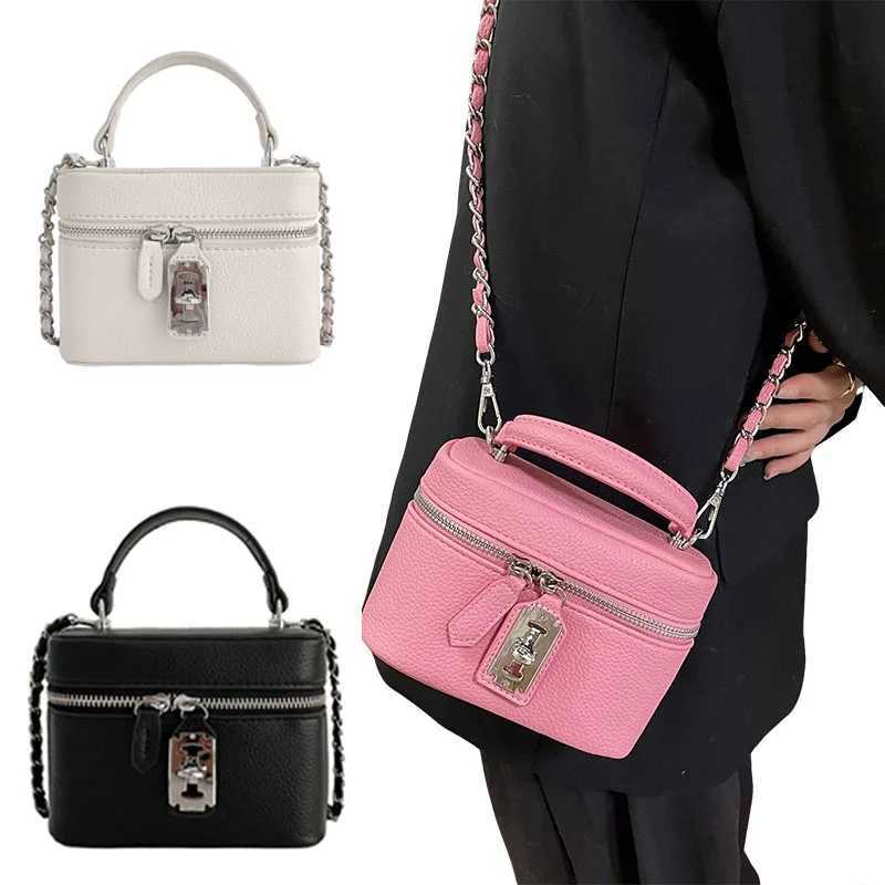 2024 Summer Fashion Square Handbags Chains Crossbody Bags Women Texture PU Shoulder Bag Elegant Chic Mini Mobile Phone Bags Y250725