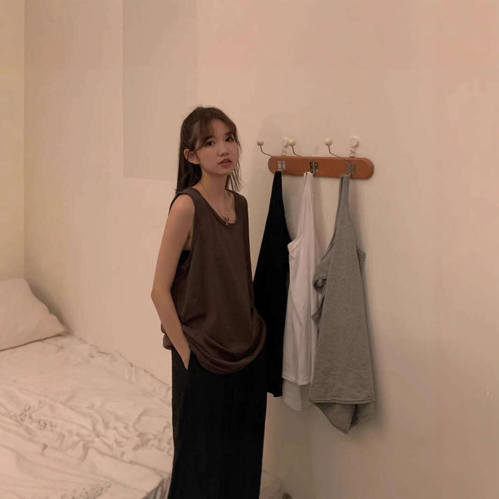 SXZY Loose Casual Sports Vest for Women, Camisole Design, Unique Mid-Length Sleeveless T-Shirt, Versatile Summer Top