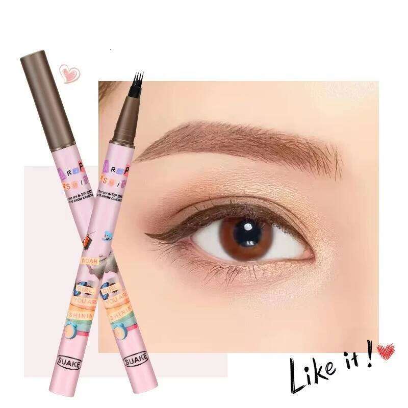 Colors Pen Waterproof 4 Fork Tip Eyebrow Tattoo Cosmetic Long Lasting Natural Dark Brown Liquid Eye Brow Pencil X250725
