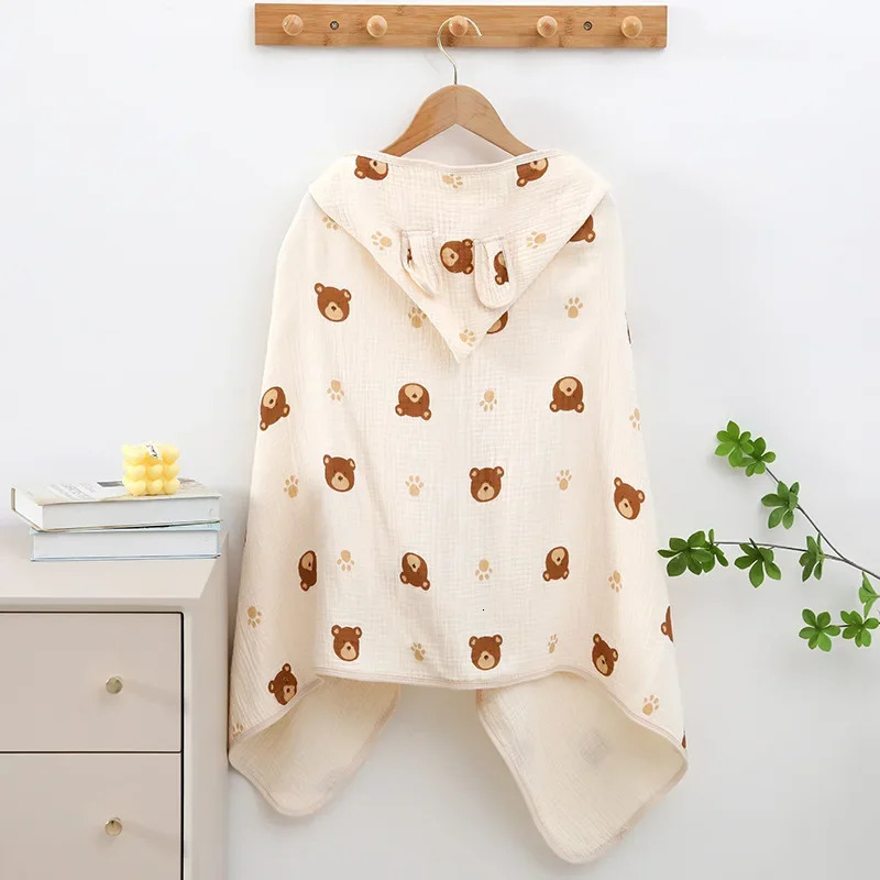 Cartoon Baby Bath Towels for Body Hooded Coral Fleece Kids Bathrobe born Swaddle Wrap Blankets Girls Boys 250725