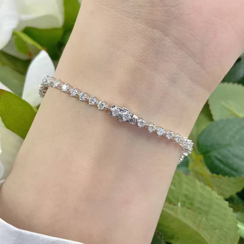 Factory Price Wholesale Men Womenhiphop Jewelry 925 Sterling Silver Gra Vvs Diamond Tennis Chain Bracelet