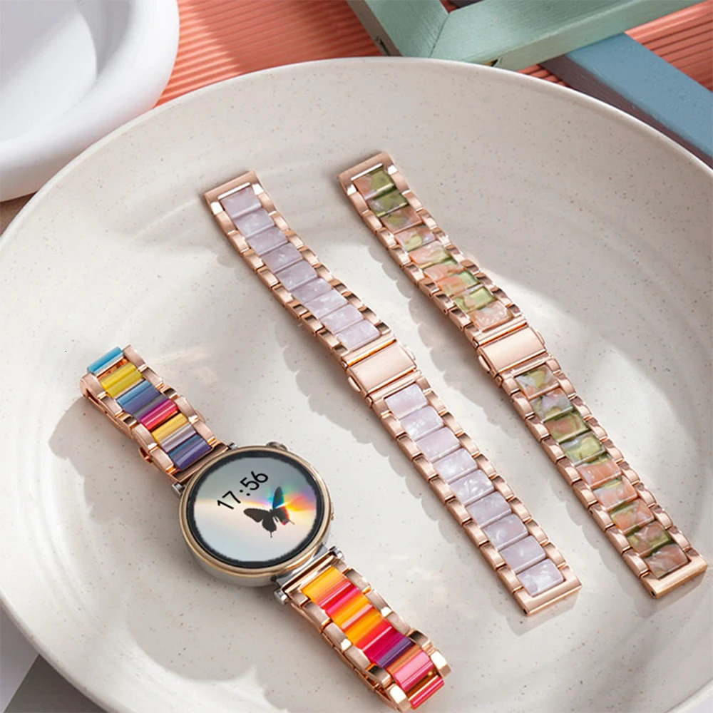 18mm 20mm 22mm Resin Strap for GT5 Pro 42mm GT5 41mm StainlESS Steel Band for Watch 7 6 5 40mm 44mm Women 250723