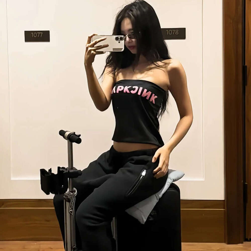 2025 Summer New Slim Fit Trendy Letter Print Sleeveless Elegant Versatile Tube Top Women's Fashion faf