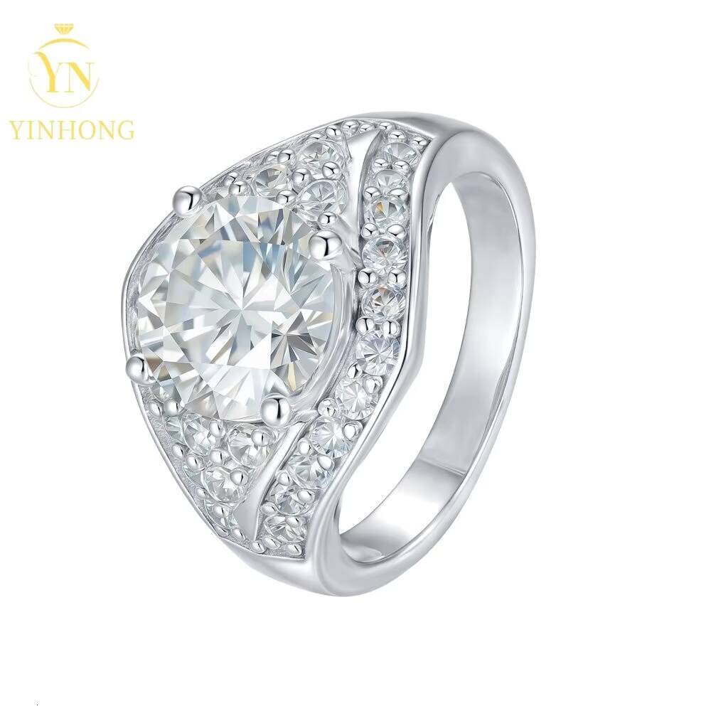 Mens 925 Sterling Silver Moissanite Eternity Wedding Ring High End Hip Hop Engagement Jewelry Gift