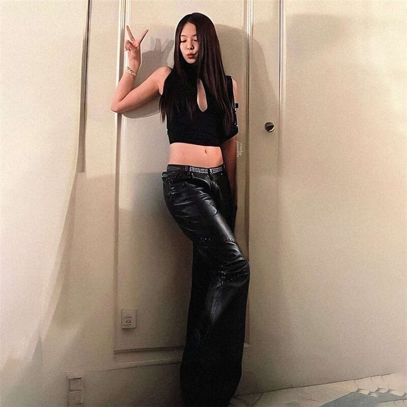 2024 Summer New Women's Solid Color Slim Fit Crop Street Fashion Round Neck Sleeveless Top 410