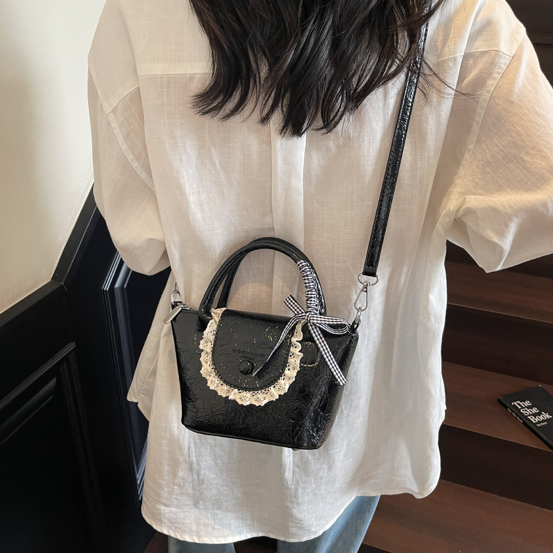 Luxury Brand Designer Bag Niche Lace Color-Block Dumpling Bag Light Luxury Dragon Bags Handbag Bowknot Fashion Versatile Shoulder Crossbody Bag