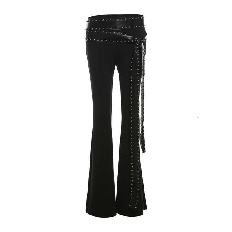 2024 Summer New Women's Solid Color Slim High Waist Street Fashion Casual Straight Flared Pants 23a
