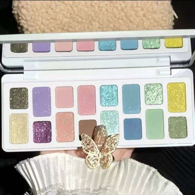 16Color Eyeshadow Glitter Chamelon Matte Pearlescent Shadow Palette Sequins Green Pink Sparkling Halloween Eye Makeup X250723 X250724