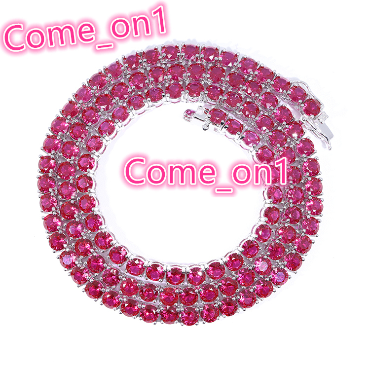 Wholesale Price Sapphire Tennis Chain S925 Silver with Red Corundum Ruby Stone Tennis Chain